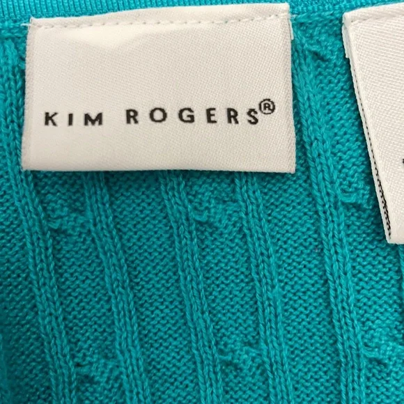 NWT Kim Rogers Original Turquoise Cable Knit Sweater Size XL - Picture 14 of 16